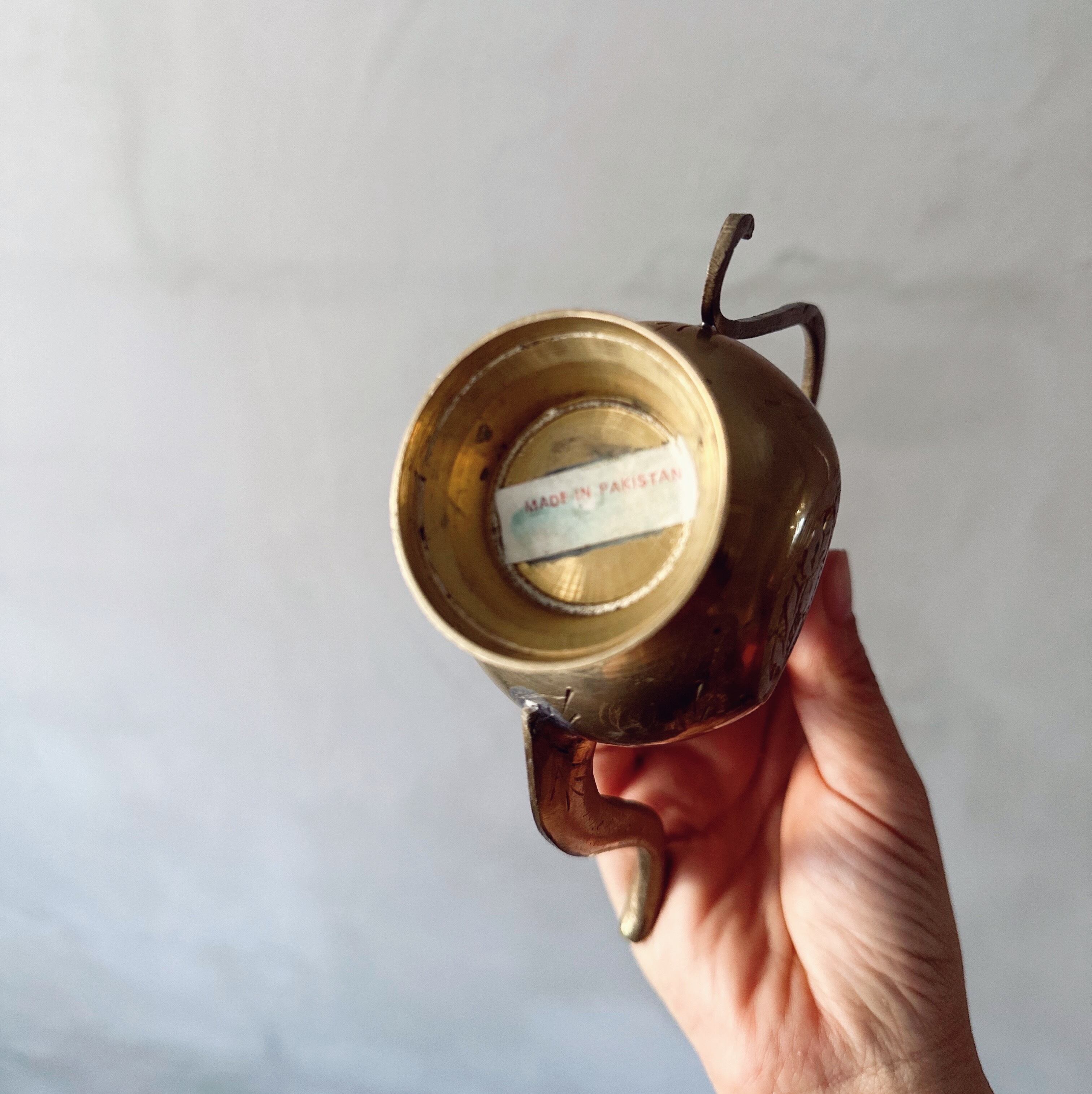 真鍮のティーセット／パキスタン／アラベスク | 白鳥座雑貨店