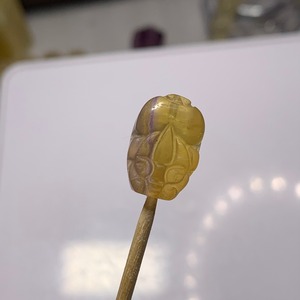 5貫通穴・貔貅✩イエローフローライトビーズ