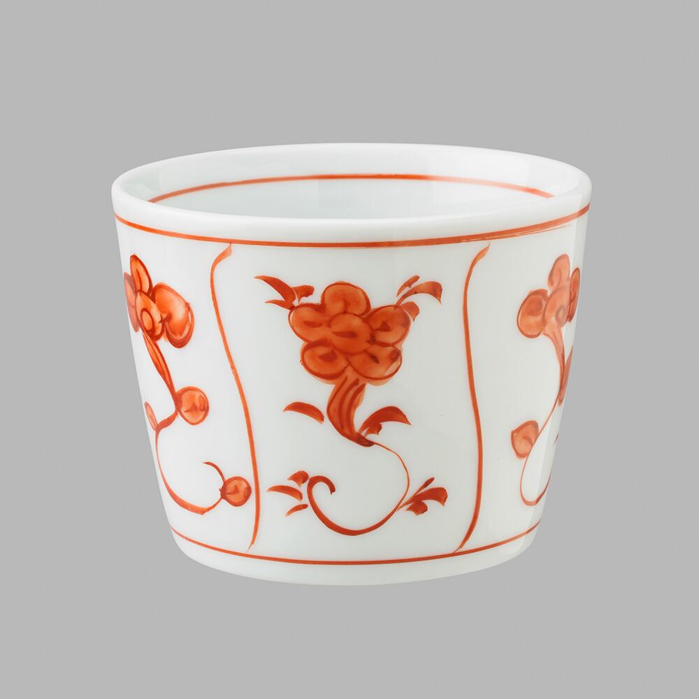 赤絵草花立涌文(中)