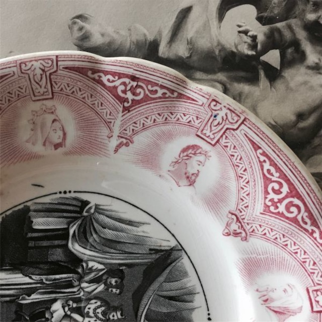 1875s~ Sarreguemines 聖人と聖人と聖人たちのプレートc サルグミンヌ