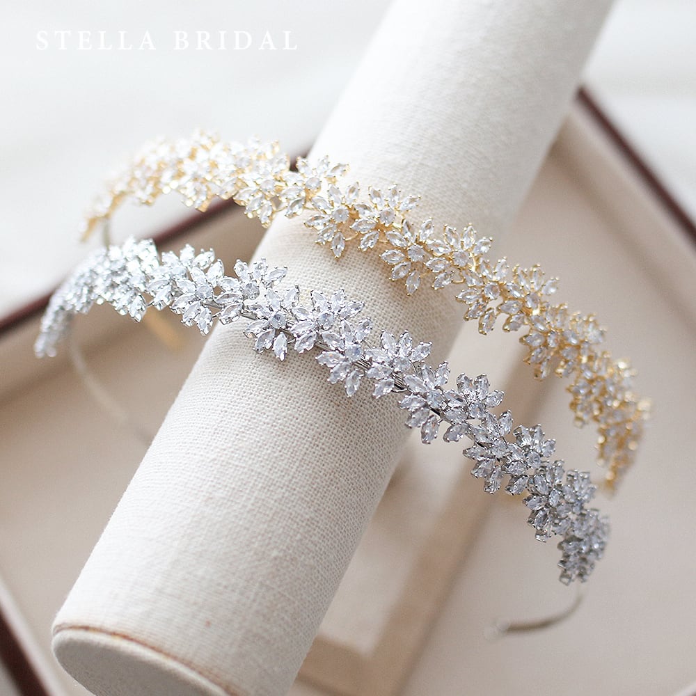 キュービックジルコニア ブライダル ヘッドドレス カチューシャ ヴィヴィアン