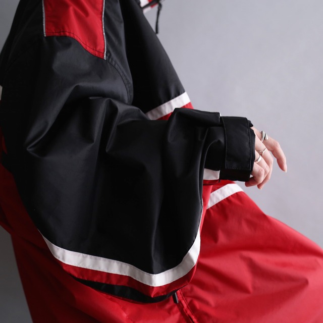 XXXXL switching color design super nylon big blouson