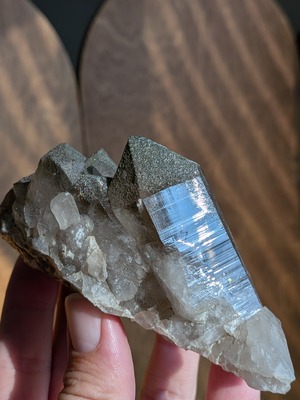 アルプス水晶・スモーキークォーツ（クローライト共生） ⭓ クラスター原石 ⭔ スイス・ウーリ州産