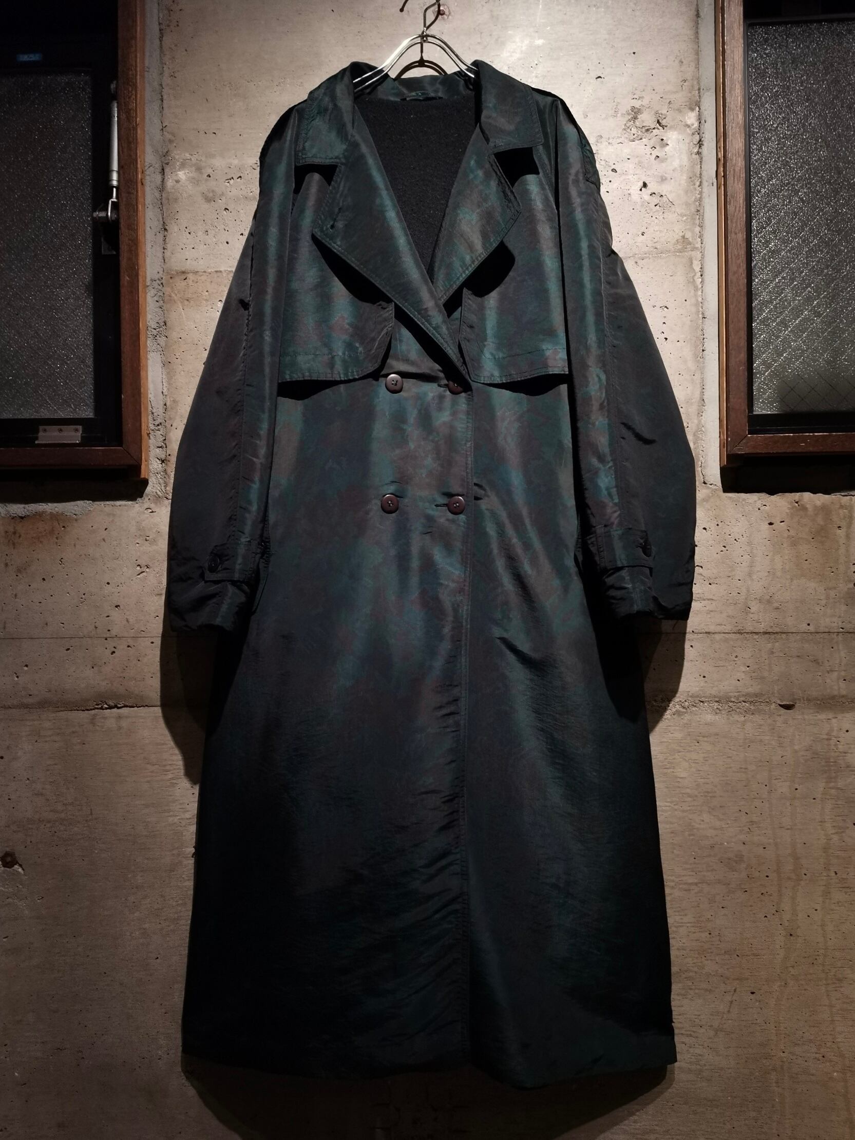 Caka】Beautiful Flower Pattern Vintage Long Trench Coat | Caka 