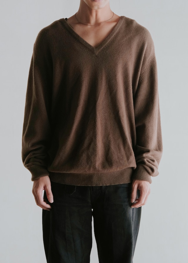 90's ARNYS PARIS split raglan sleeves pure cashmere v neck knit