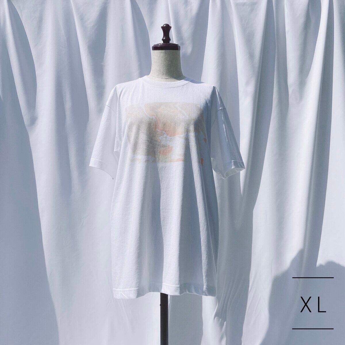 オレンジ M / L / XLサイズ マーブル Tシャツ ポーリング アート 半袖