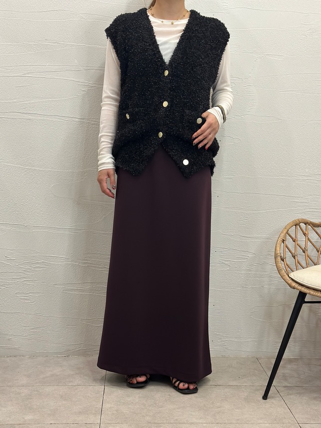 【cafune】double knit  back flare skirt