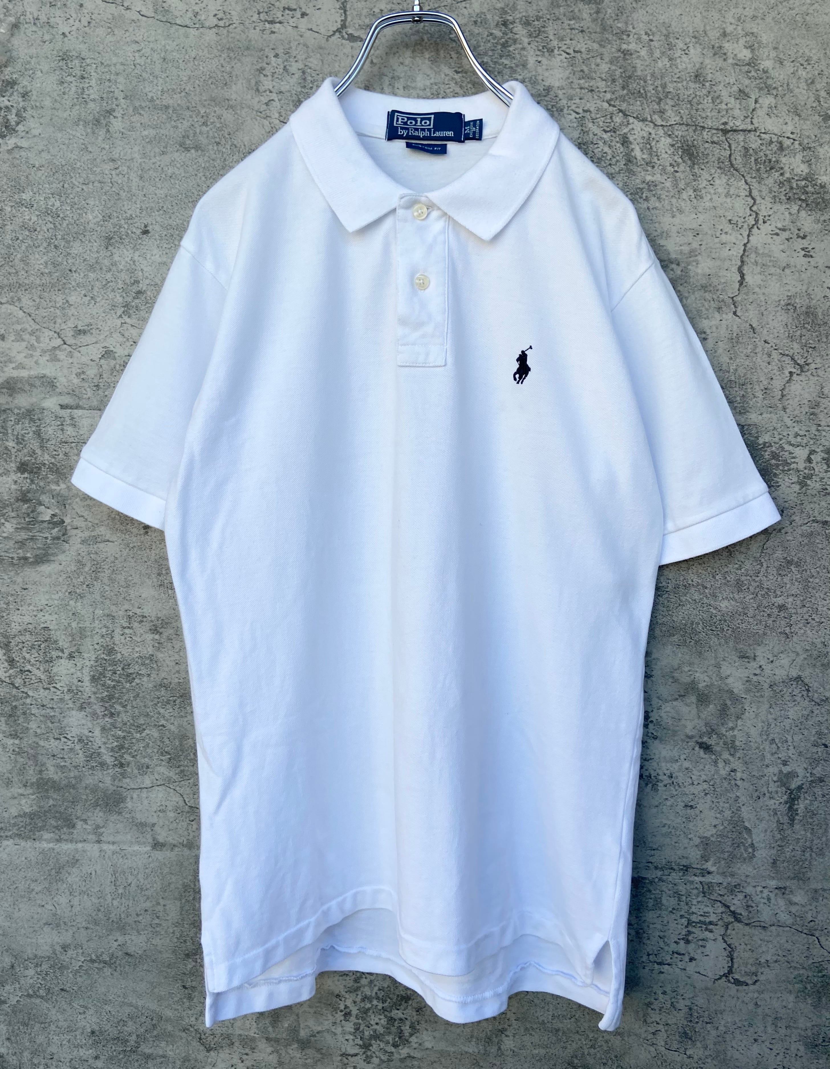 RALPH LAUREN ポロ ラルフローレン 白 ポロシャツ 刺繍ロゴ | 【古着