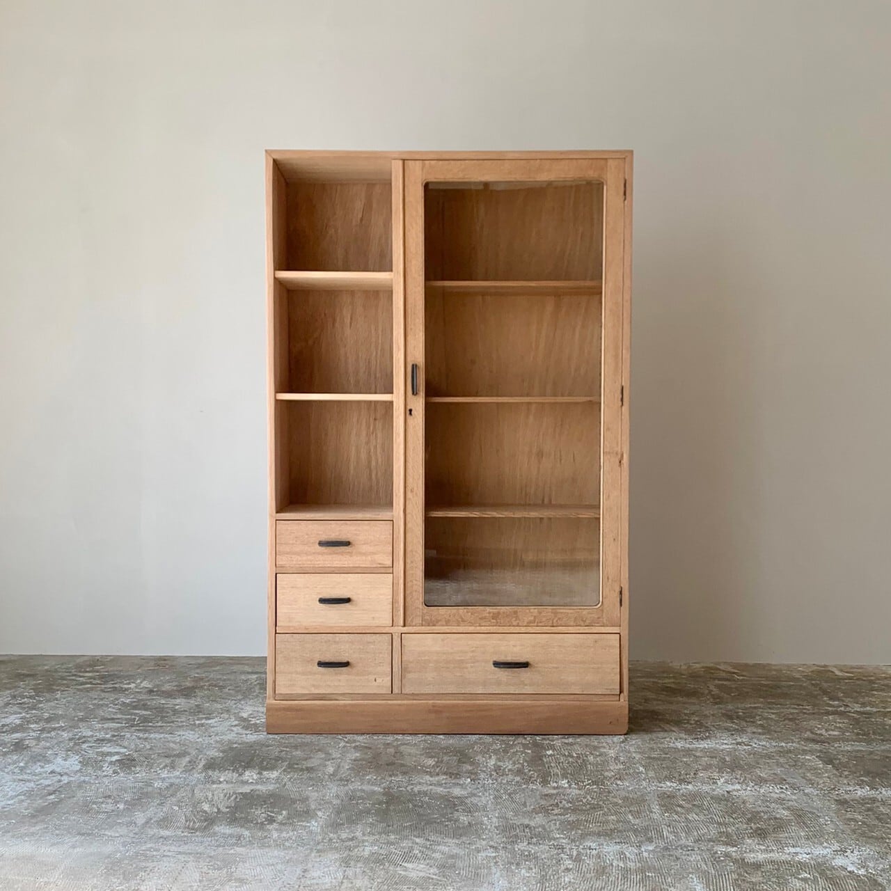 キャビネットチェスト　ガラスケース  古家具　0755　