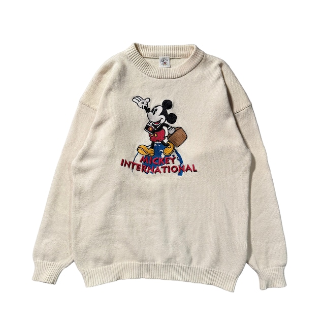 90's MICKY EMBROIDDY SWEATER　【DW711】