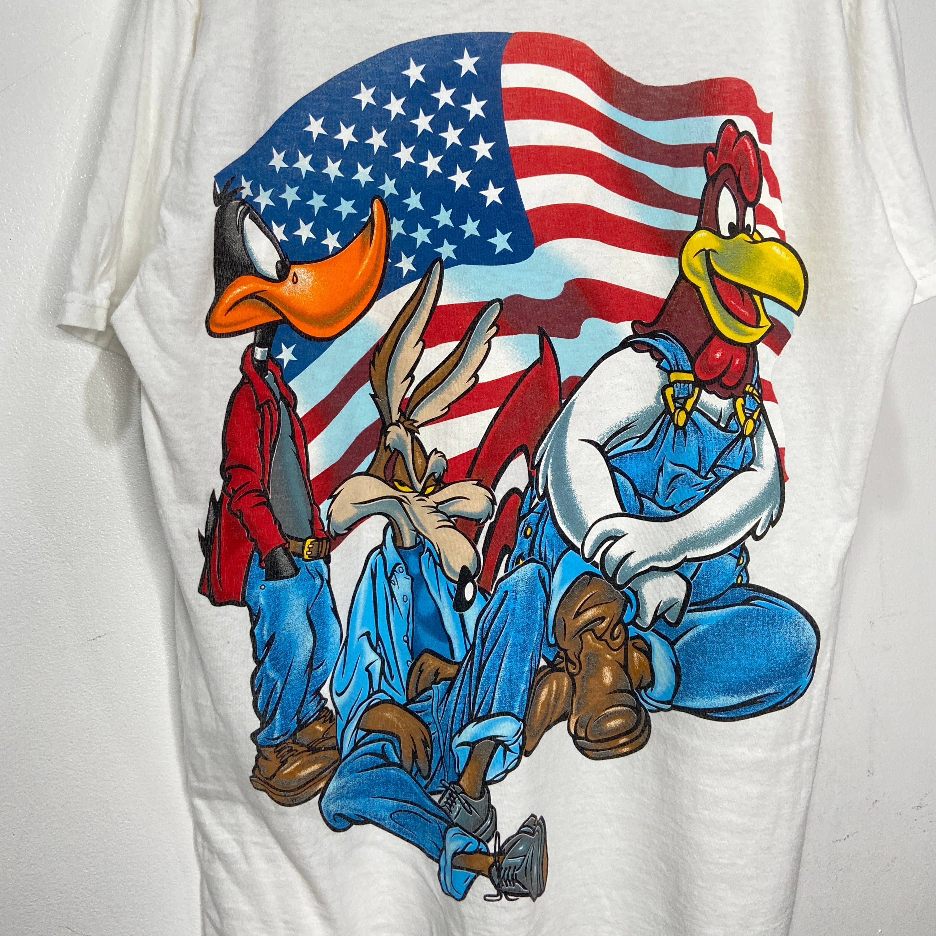 90s ルーニーテューンズ バックスバニー USAフラッグキャラT 90s ルーニーテューンズ バックスバニー USAフラッグキャラT