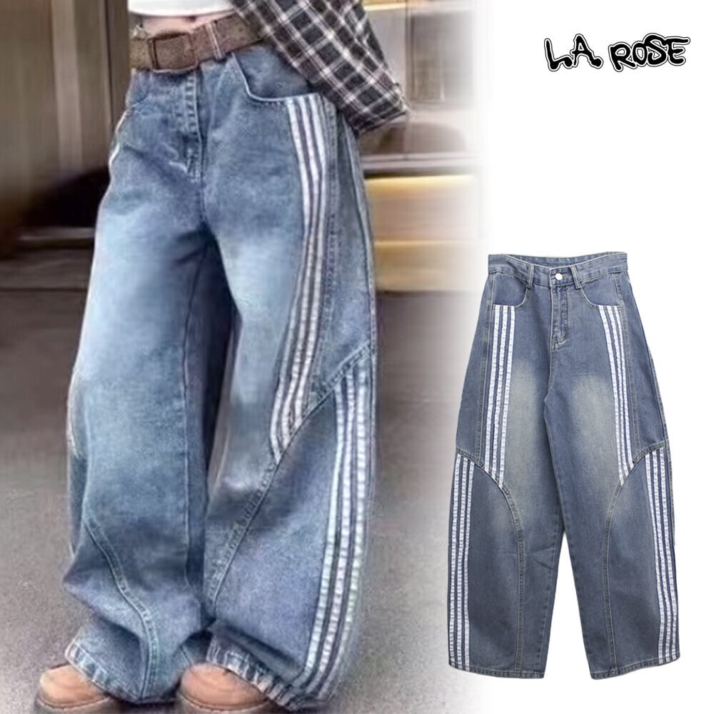 ラインデザインデニムカーブパンツ | M-CLOSET