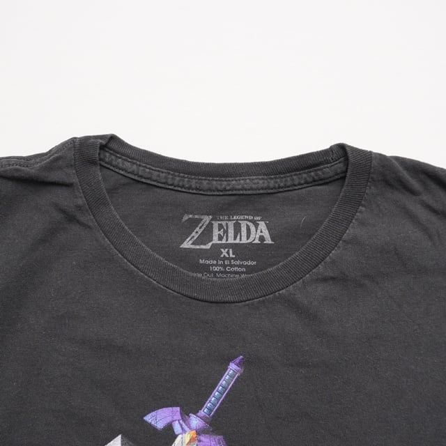 ゼルダの伝説 時のオカリナ ブラック ロゴプリント 半袖Tシャツ ゲーム