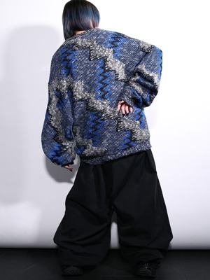 "ギザギザ" multi art pattern good coloring sweater