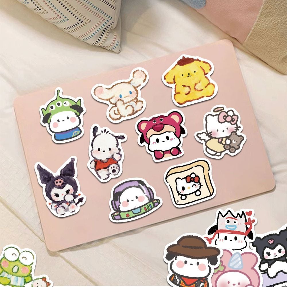 56枚 らくがきサンリオキャラクターズB 防水ステッカー シール | aboo