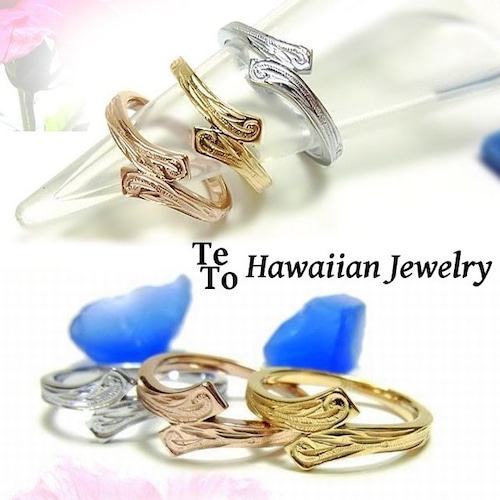 【ハワイアンジュエリー / HawaiianJewelry】 ステンレスリング 指輪 イエローゴールド ピンクゴールド マリッジ 結婚指輪 (grs8555)