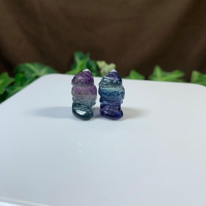 14.可愛いペア･小さいフローライトふくろう