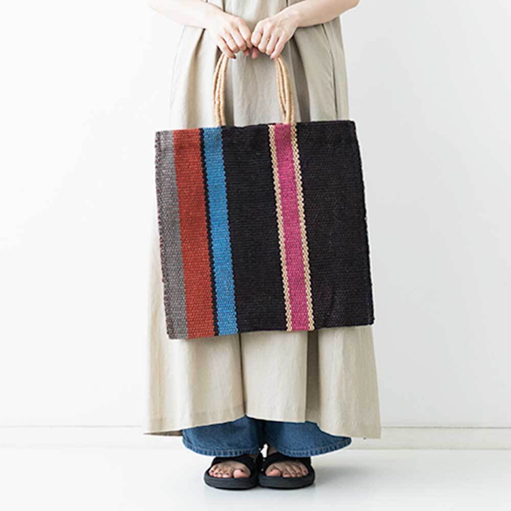 MAISON BENGAL ジュートエコバッグ  ストライプ クーポン】【セール 30%OFF】【MAISON BENGAL/ メゾンベンガル