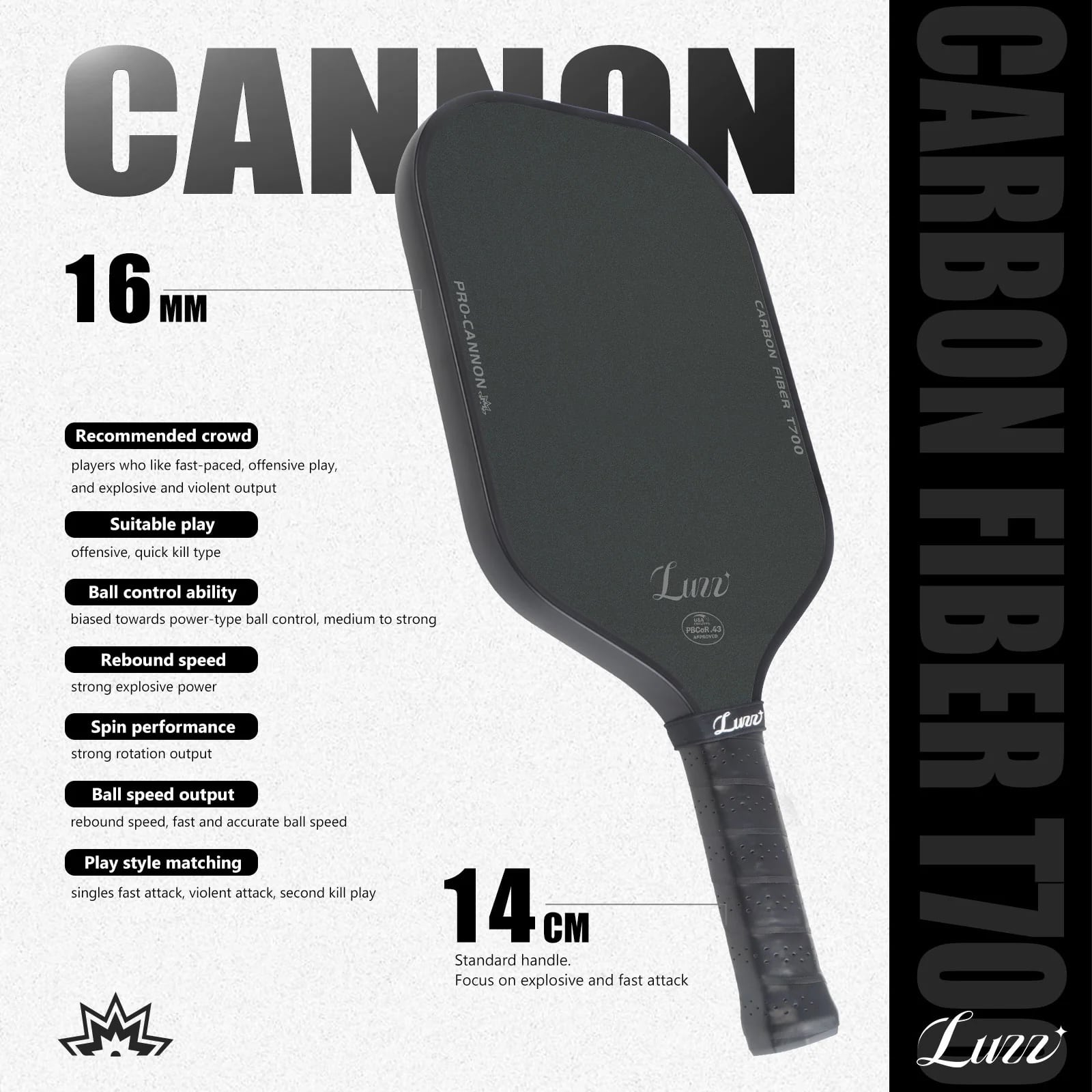 GEN3] LUZZ PICKLEBALL CANNON ピックルボールパドル | SANNO SPORTS