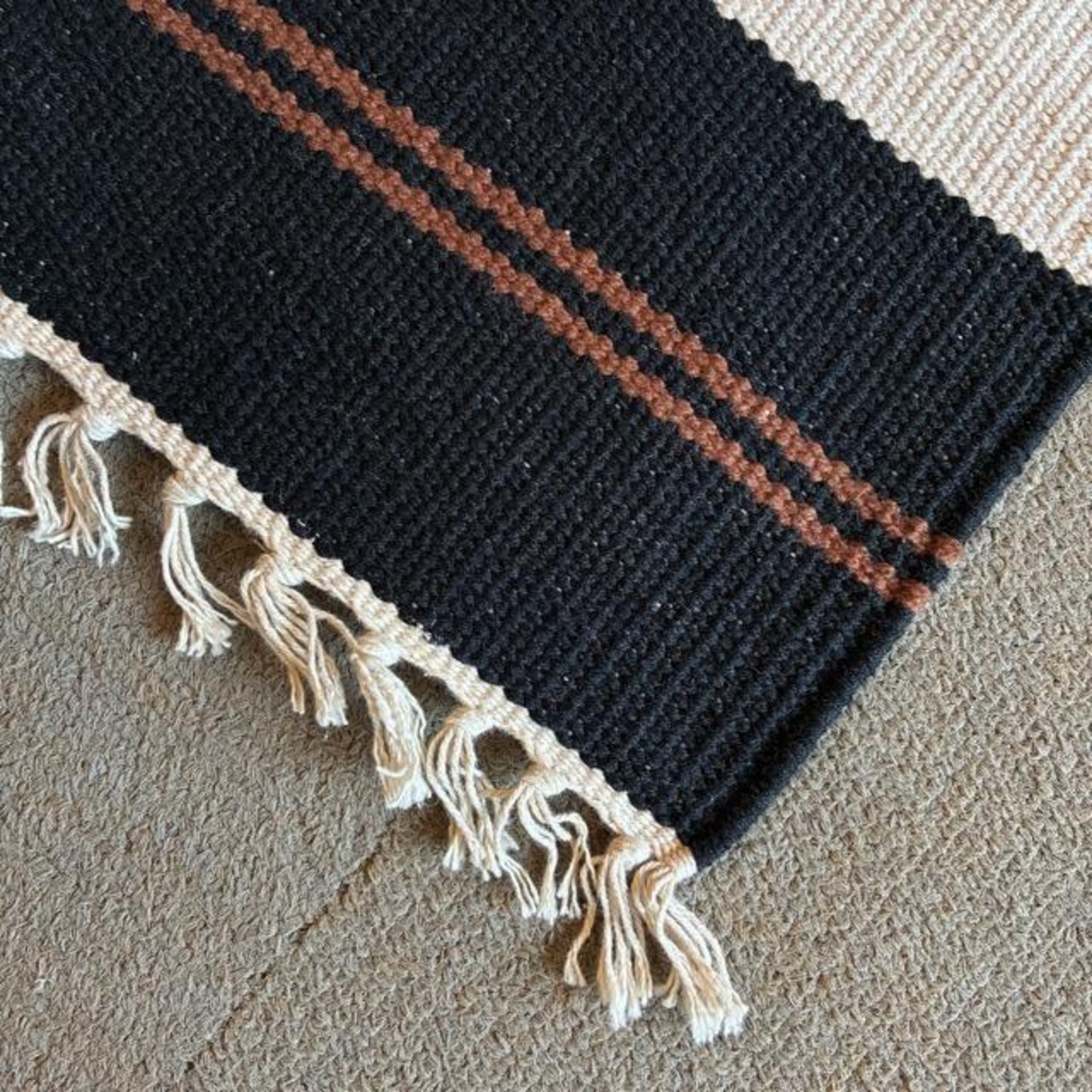 India Ortega mat 3color　インド　オルテガマット　90×60cm　全3色　ブラック　グリーン　ベージュ　玄関マット　チマヨ柄　ネイティブ柄　アメリカン