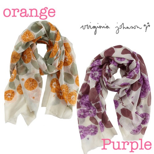Virginia Johnson(バージニア ジョンソン) Wool Shawl Posy【Orange or Purple】 (ウールショール ポージー【オレンジ or パープル】)