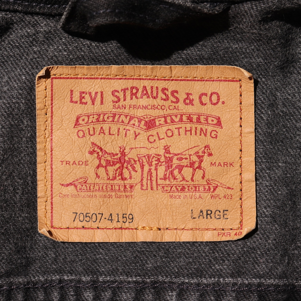 極美品 L USA Levi’s 70507 93年 サルファーブラック デニムジャケット