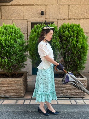 40's mint green tulip skirt
