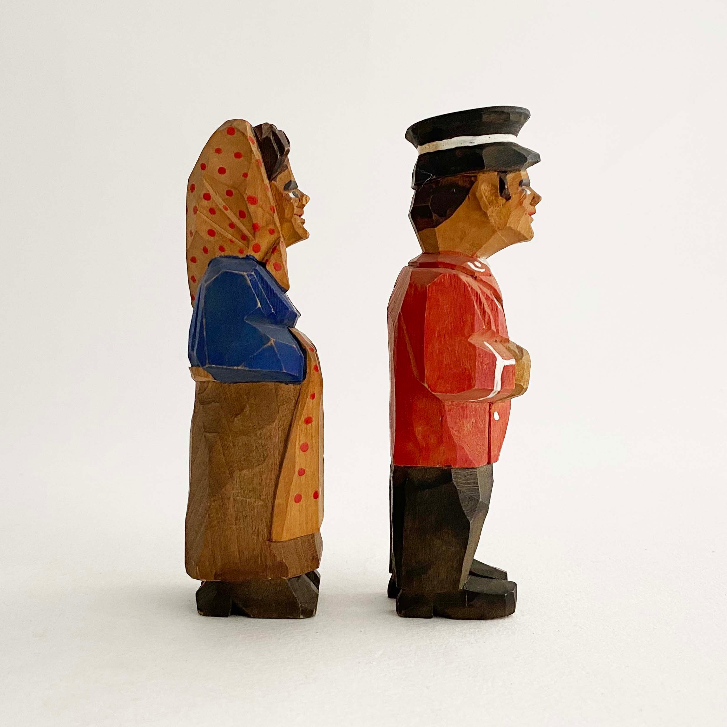 北欧ビンテージ/デンマーク民族木人形(ペア)