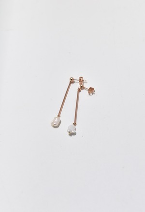 fresh water pearl stick pierce Pink Gold