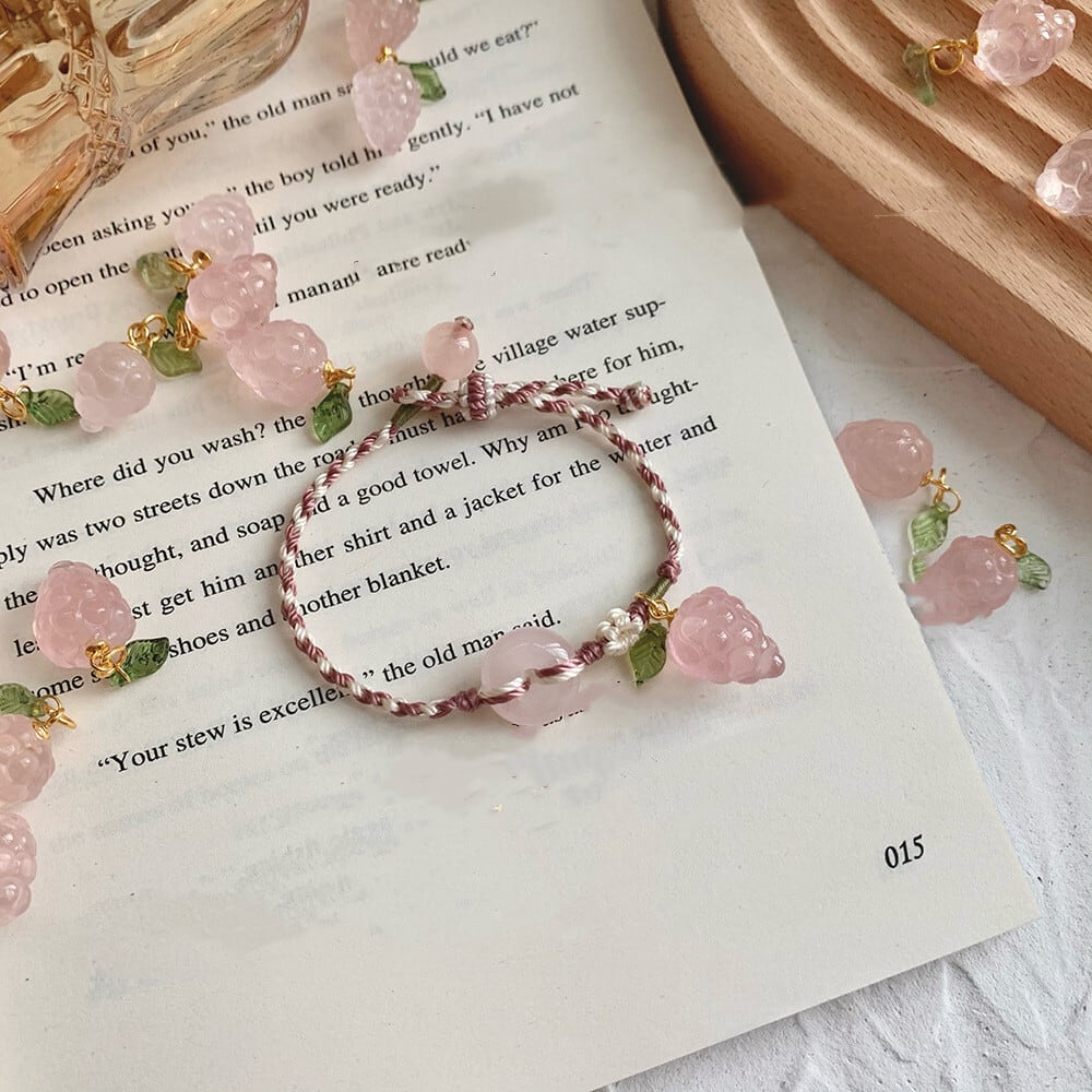 韓国風ファッション可愛いストロベリー水晶ブレスレット | seven nights 