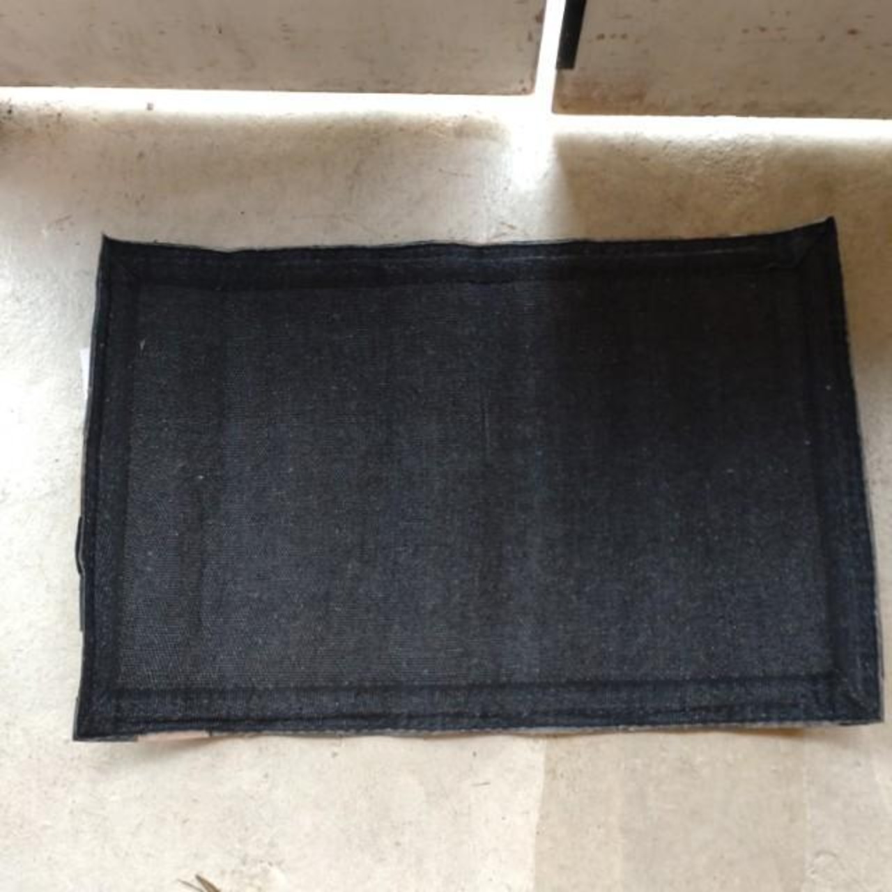 TOPANGA Homefurnishing　デニムレザーパッチラグマット　ベージュカラー　50×80cm　玄関マット　ラグマット　本革　牛革