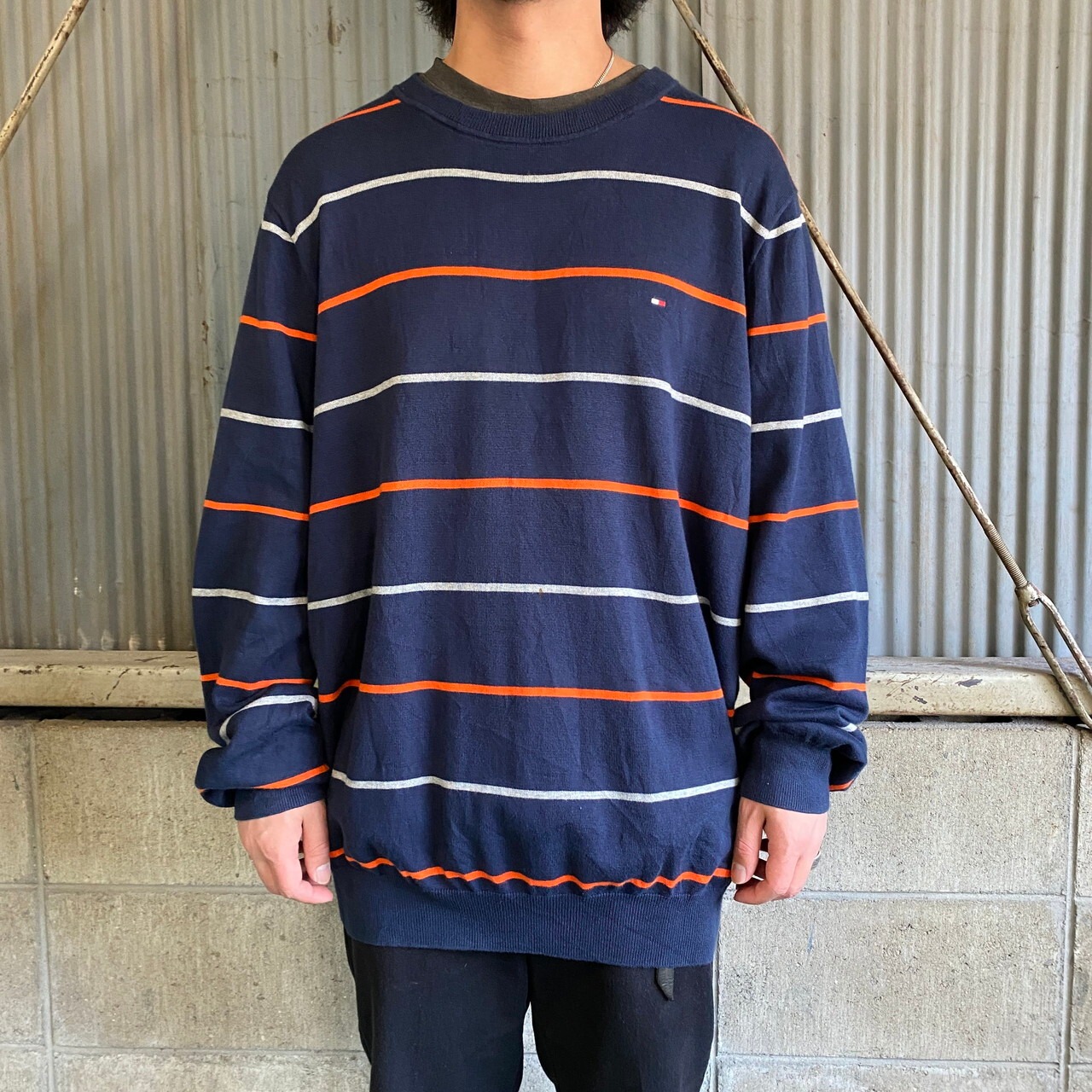 TOMMY HILFIGER トミーヒルフィガー ボーダー ニットセーター メンズ 