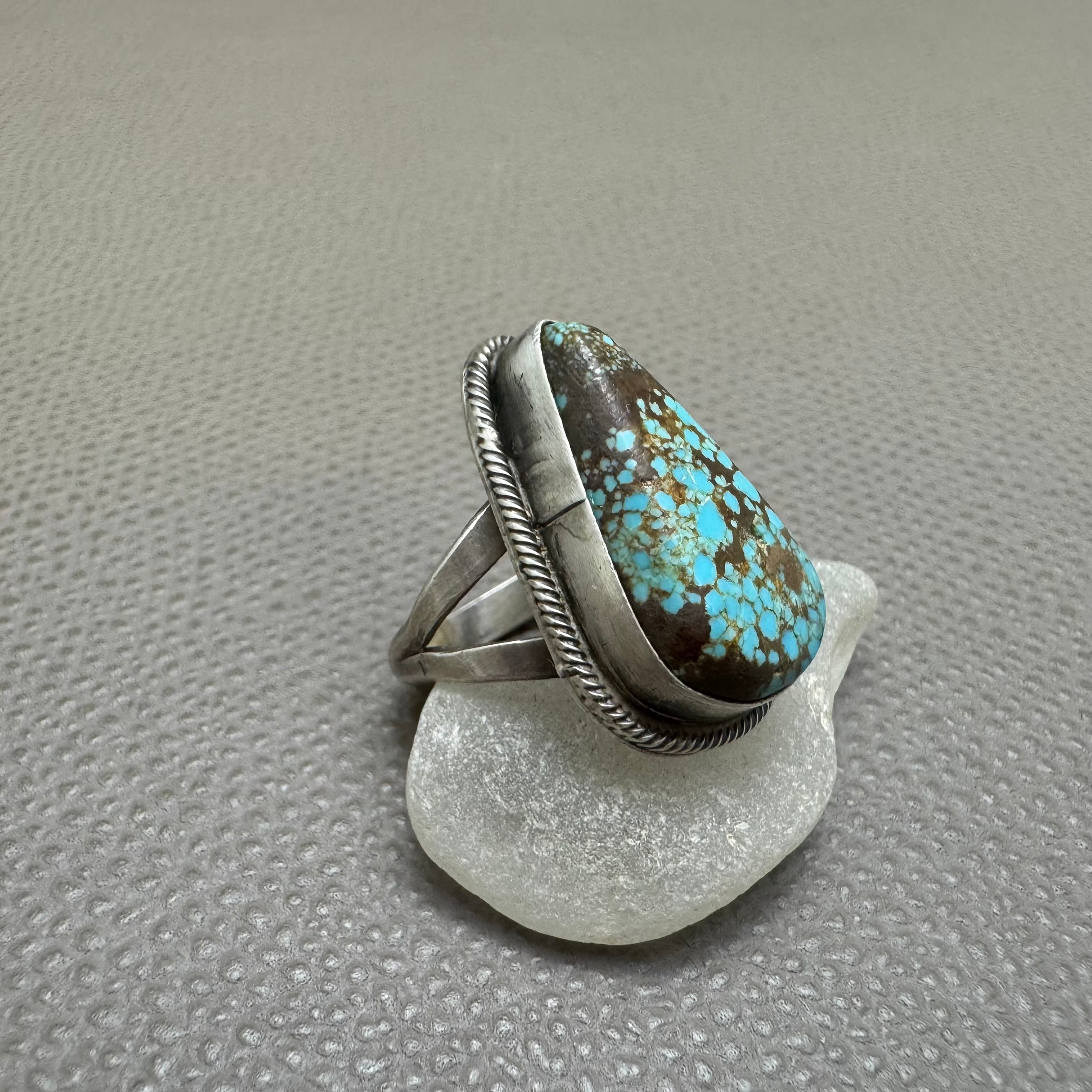 NAVAJO(ナバホ）族 Scott Skeets作 ロイストーンリング 11号 シルバー