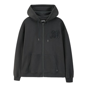 【SUPPLIER】Cross Leather Patch Zip Hoodie