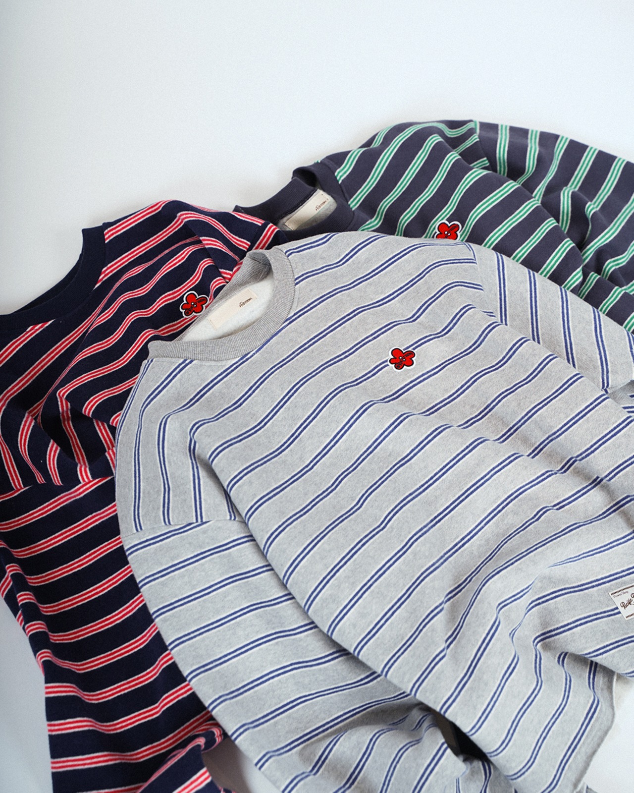 【#Re:room】CUT OFF BORDER SWEAT TRAINER［REC884］