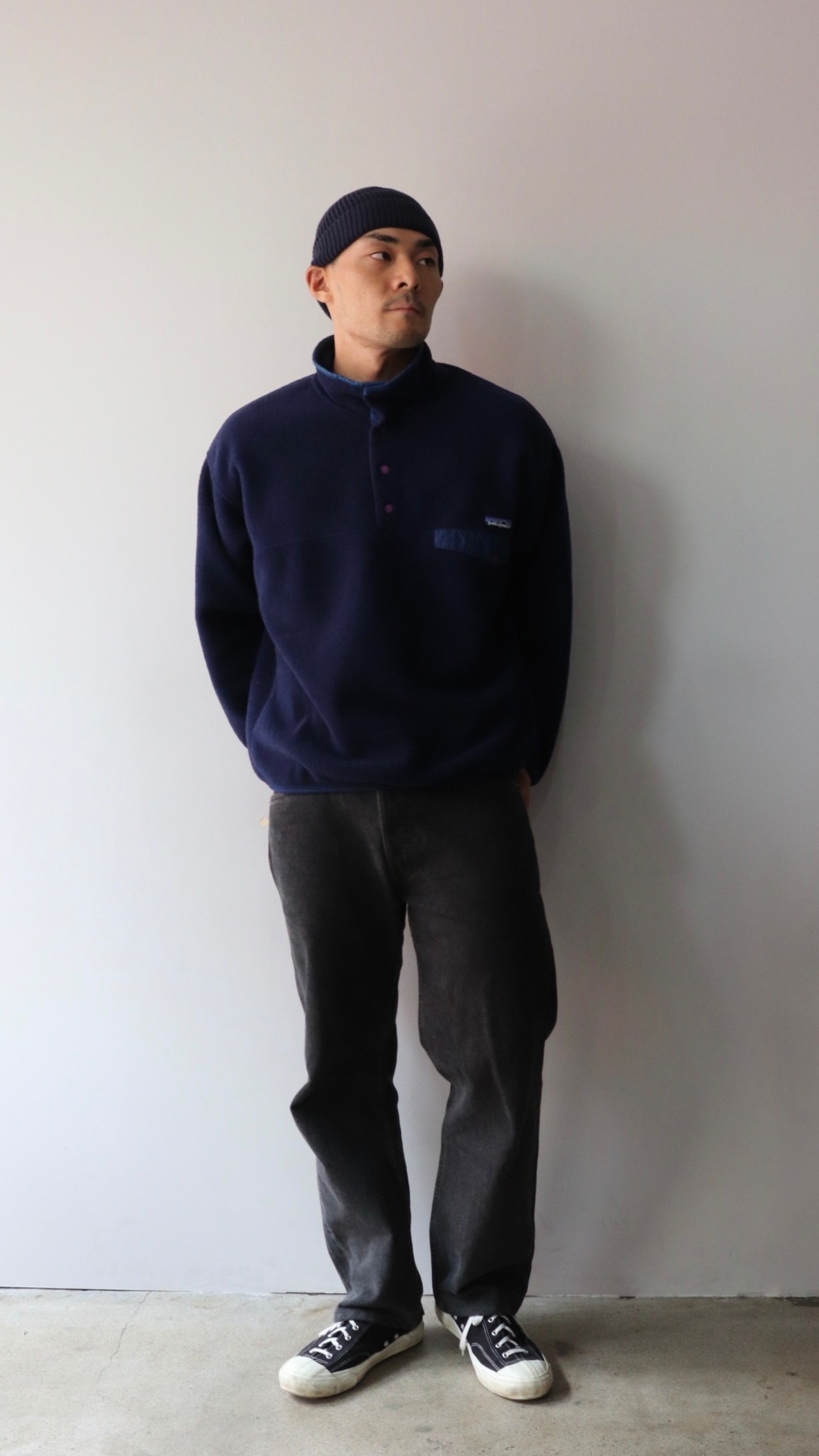 美品 L 米国製 90s ネイビー シンチラ スナップt Patagonia パタゴニア フリース synchilla