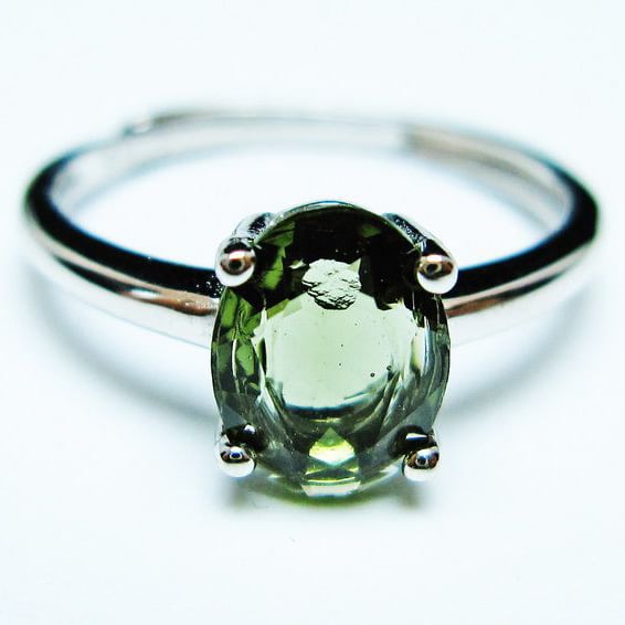 モルダバイト リング 指輪 14号 フリーサイズ 一点物 メール便可 [M便 1/20] 199-469