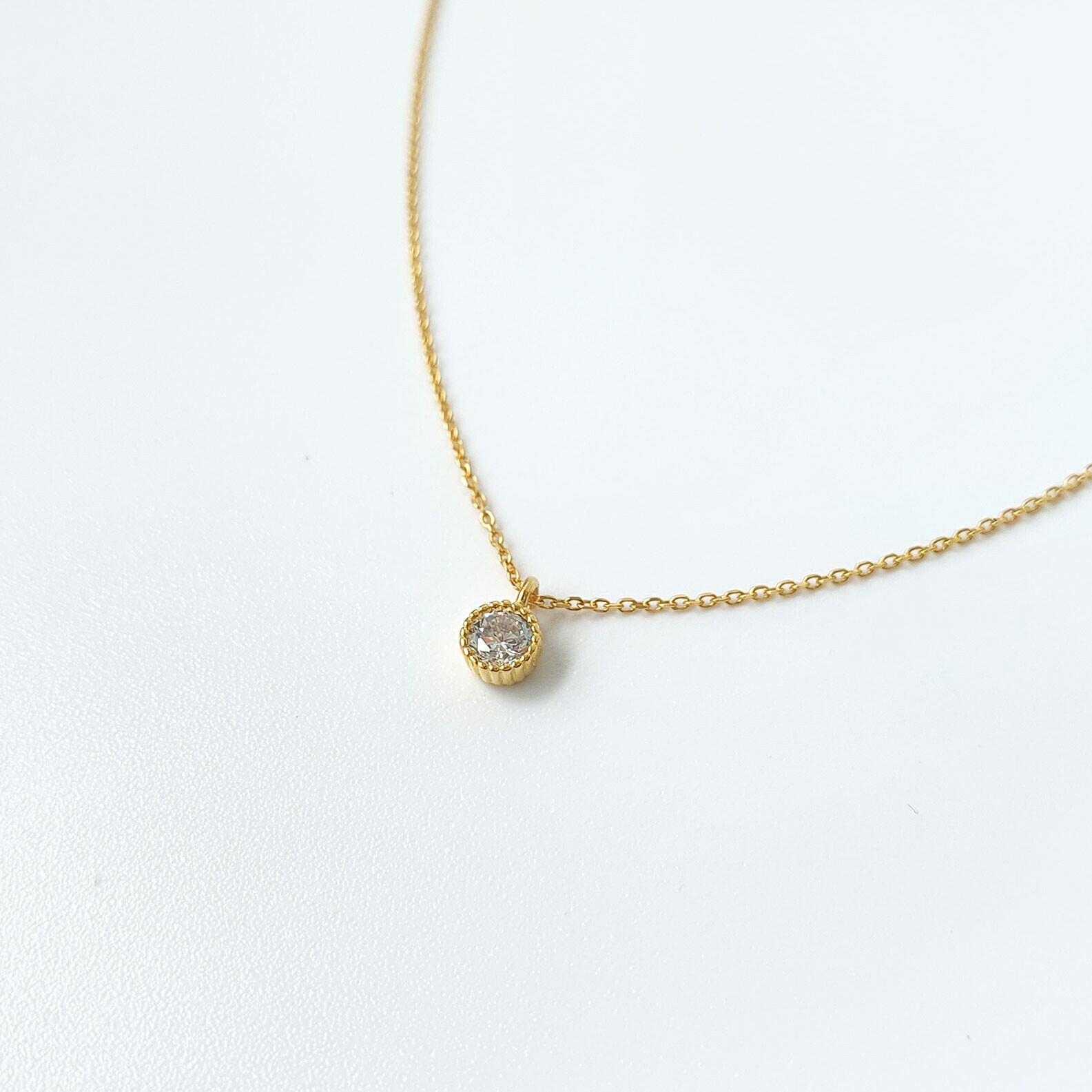 【シルバー925】金属アレルギー対応 キュービックジルコニア ネックレス silver925 韓国製