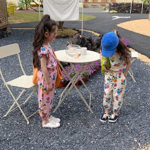 夏花柄ベスト&ボトムスセット