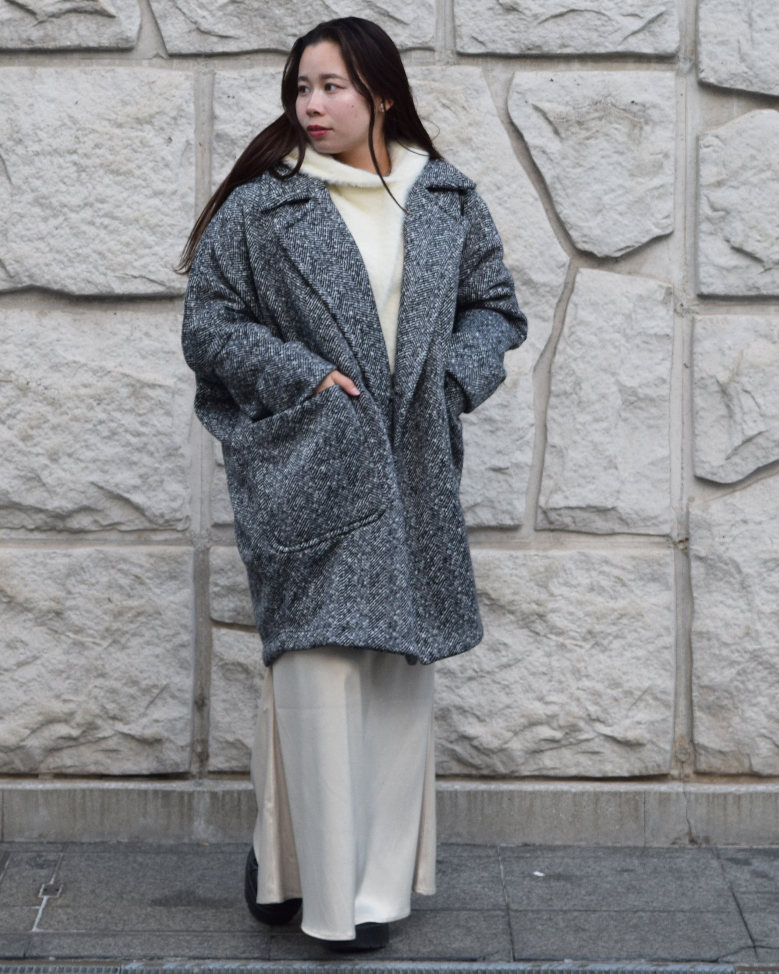 R773206 軽量裏起毛コクーンコート | ROSIEE