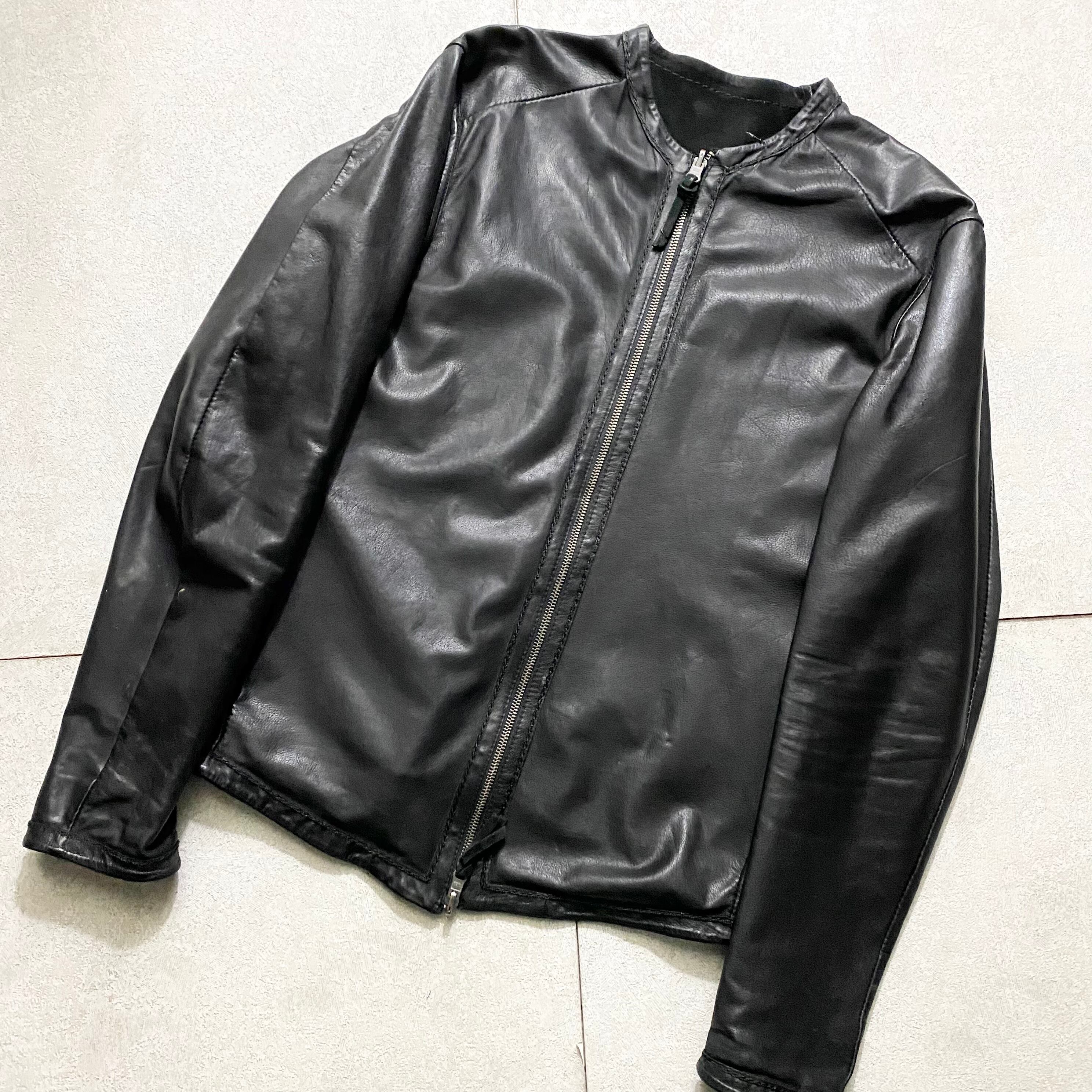 EMPORIO ARMANIのダークグレーシングルライダースレザージャケット 2026年最新】EMPORIO ARMANI メンズ シングルライダースの人気アイテム