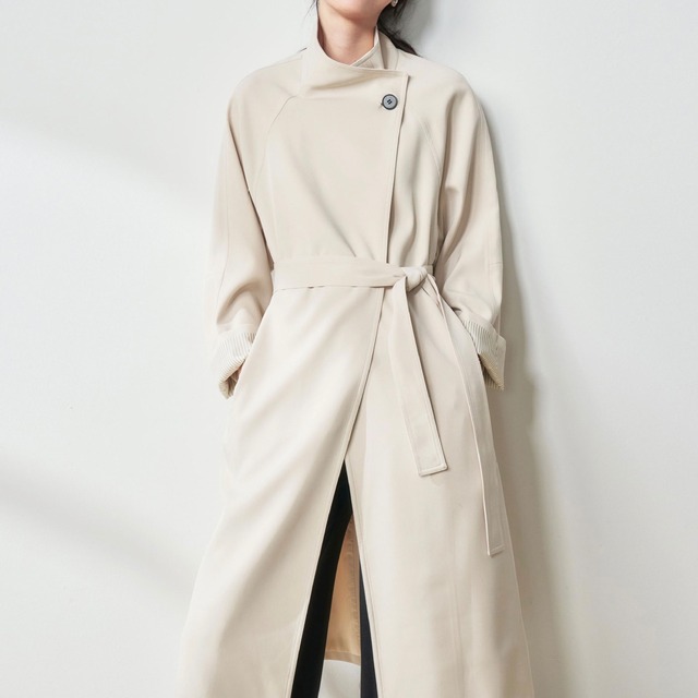 シンプルなスタンドカラーデザイン ロングコート ◆2col　YH8866