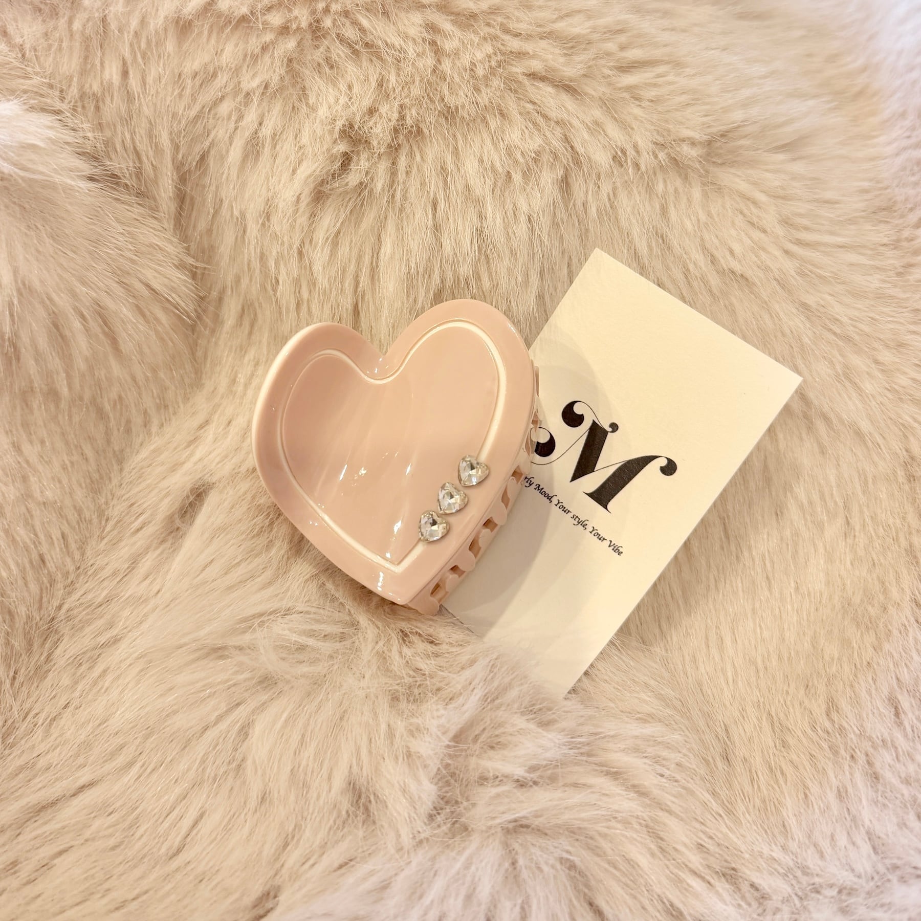Heart Smoky Pink Hair Clip