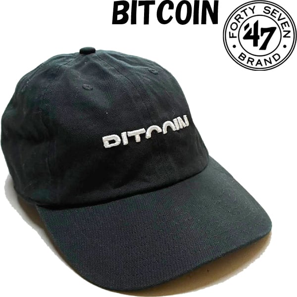 1点物◇47黒ビットコインBITCOIN帽子ベースボールキャップ古着メンズ