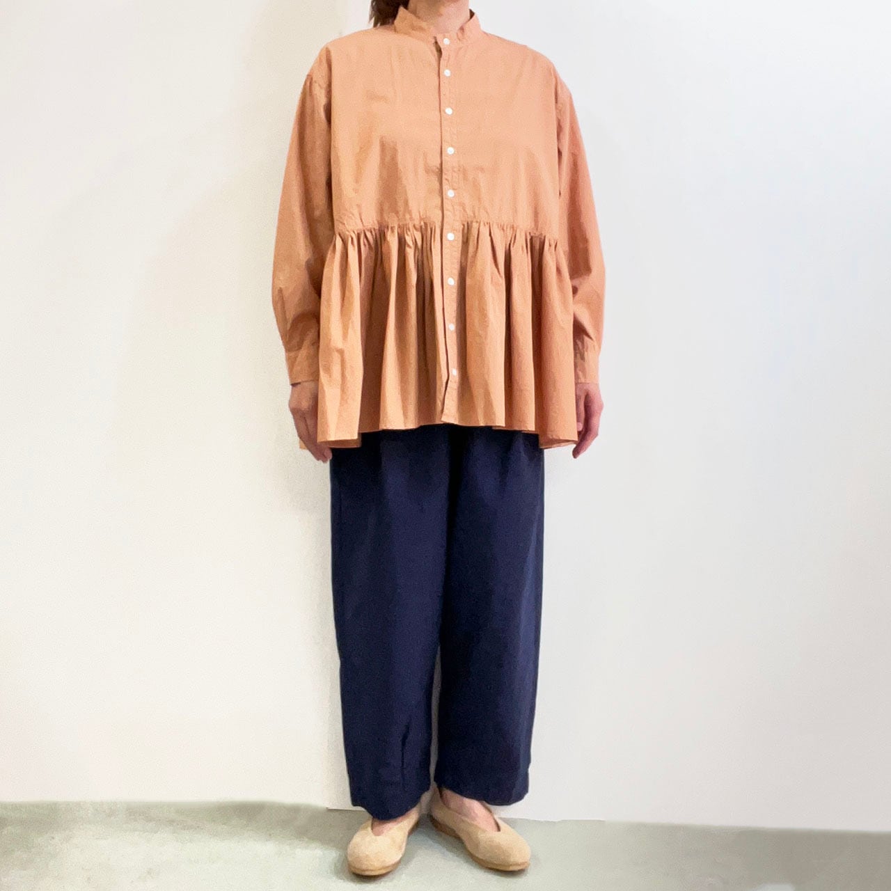 BROCANTE ブロカント エスカリエールシャツ 36-261X 切り替えギャザーシャツ