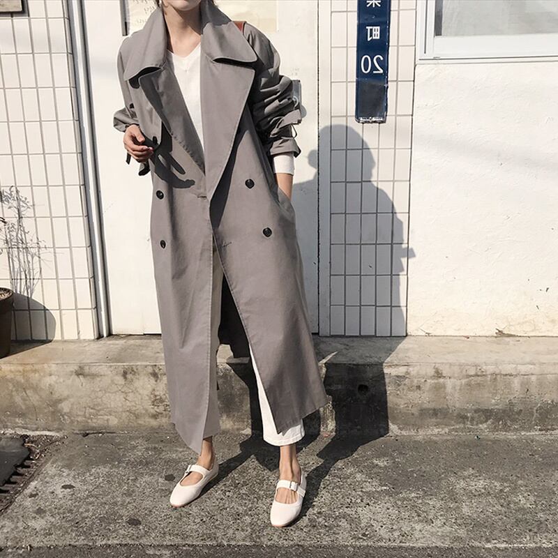 ロング トレンチコート ロングコート マキシコート 春トレンチ グレー カラートレンチ カラーコート レディース アウター 定番 1507 Sayurio レディースアパレル ファッション プチプラ アラサー アラフォー