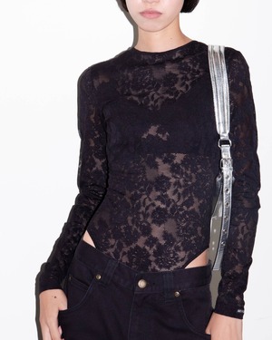 1990s Euro vintage - floral lace bodysuit