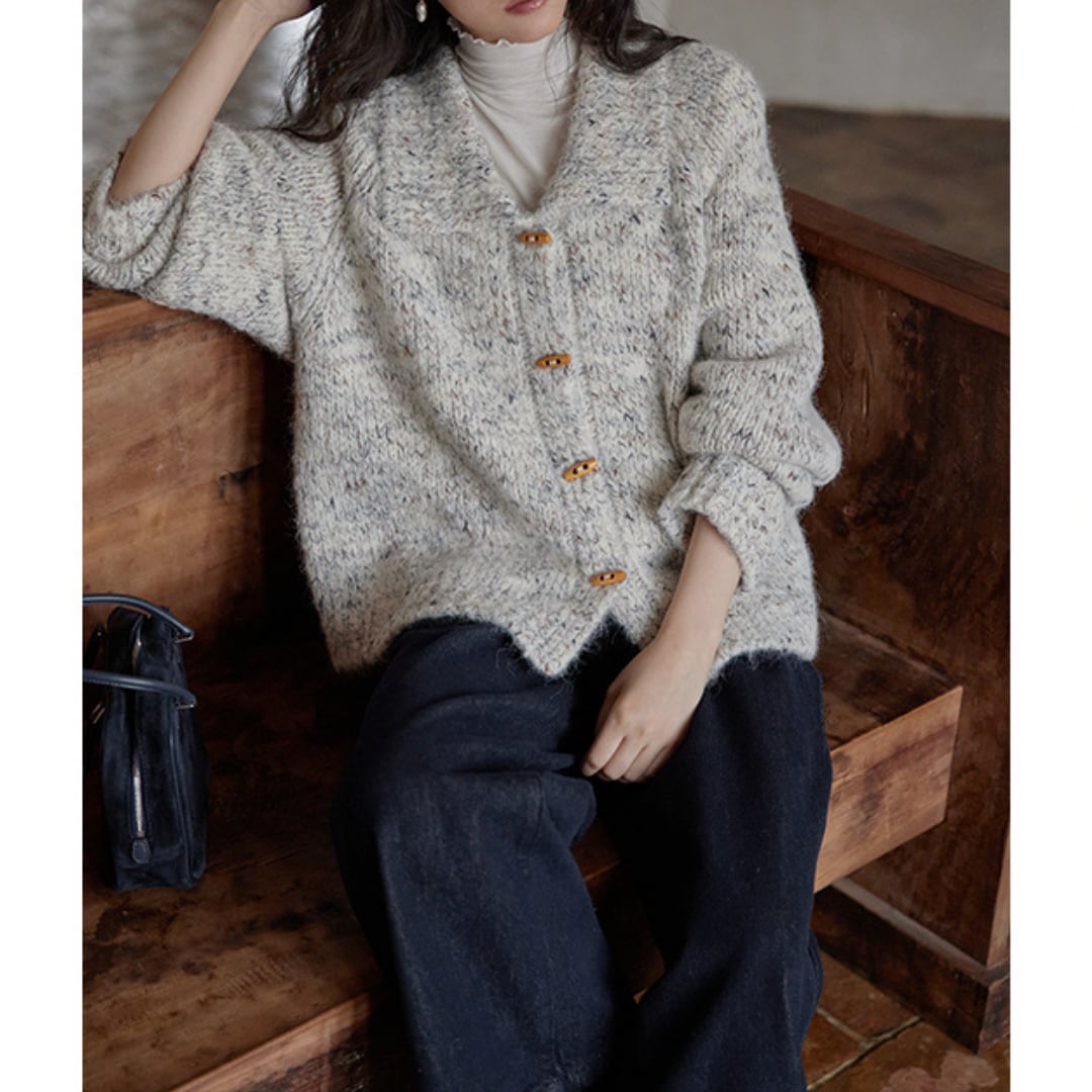 western chic niche horn button cardigan