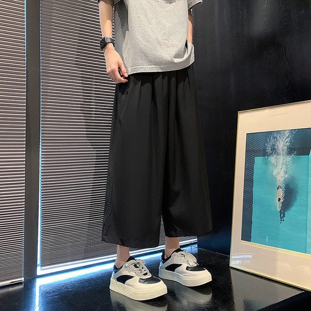 7分丈ワイドクロップドパンツ　00107