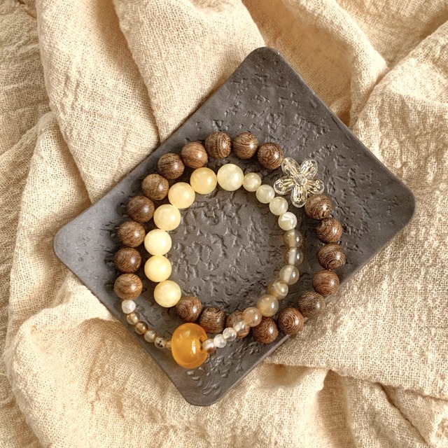 Xunオリジナル手作り檀木2層ブレスレット